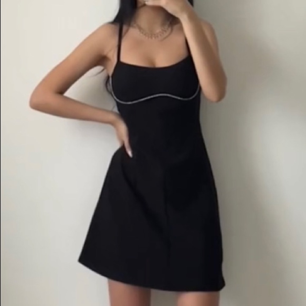 Black Mini Dress w/ Rhinestones *WORE ONCE*